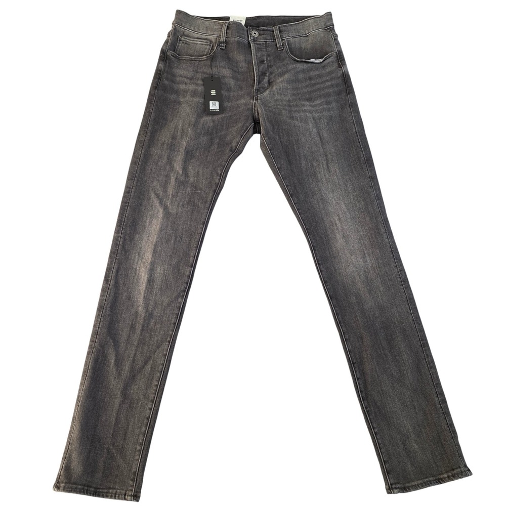 G-Star Raw 3301 Slim Jeans Mens 31x34 Grey‎ Faded Denim 51001-C620-C239